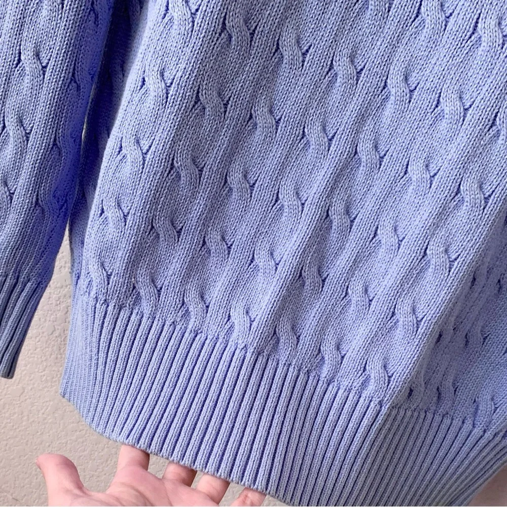 Ralph Lauren periwinkle cable knit cotton pullover sweater